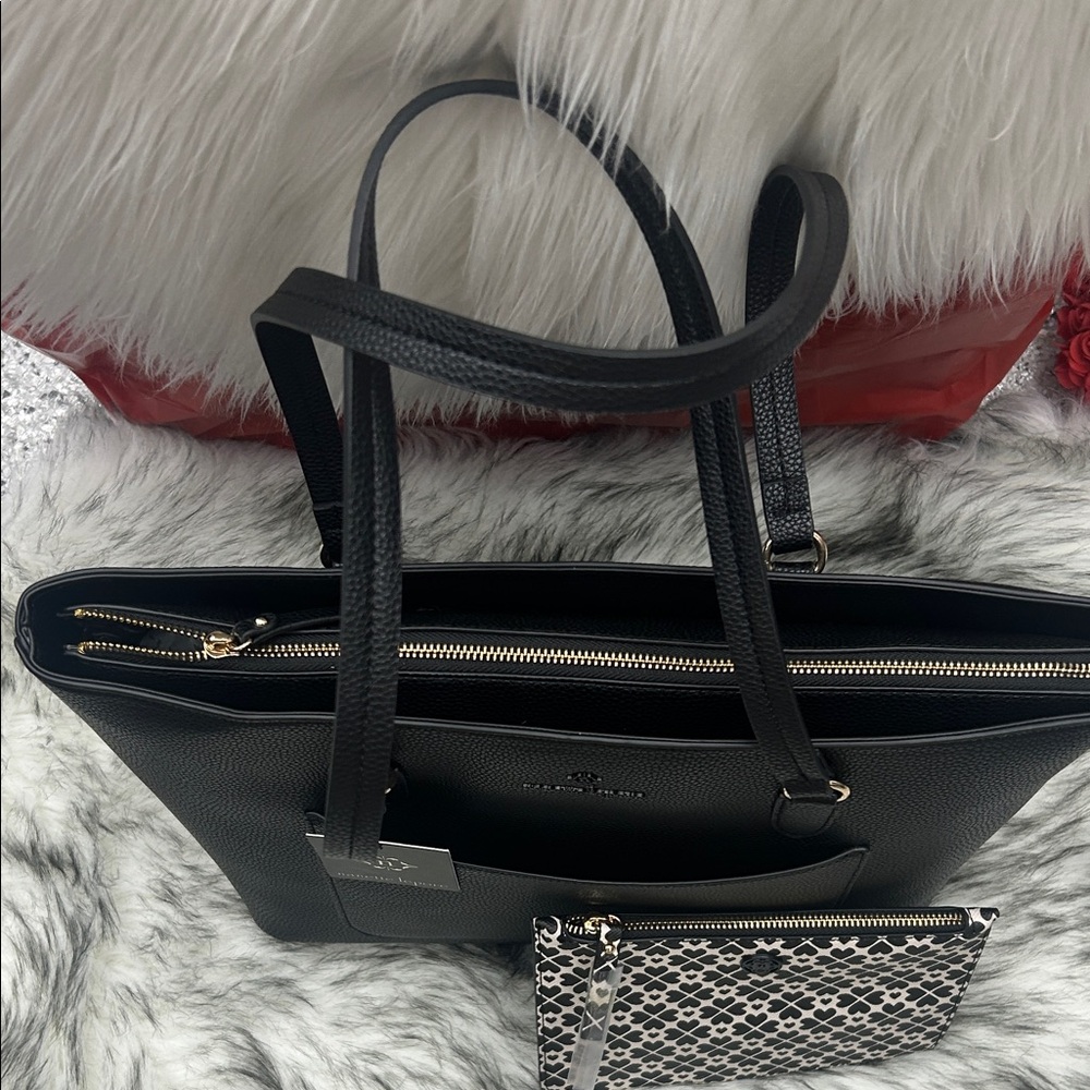 Nanette Lepore Black Tote with Geometric Pouch - Picture 5 of 16